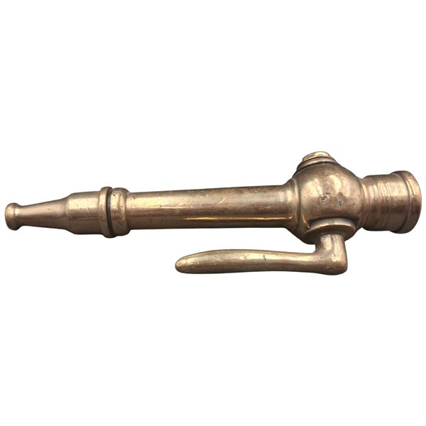 Antique brass hose nozzle 9"