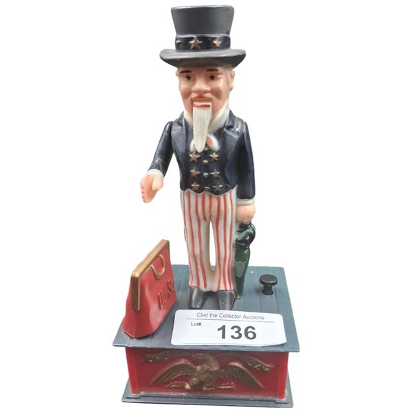Uncle Sam toy bank 9" tall