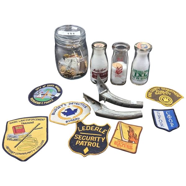 Collectable lot inc patches, can spouts, etc