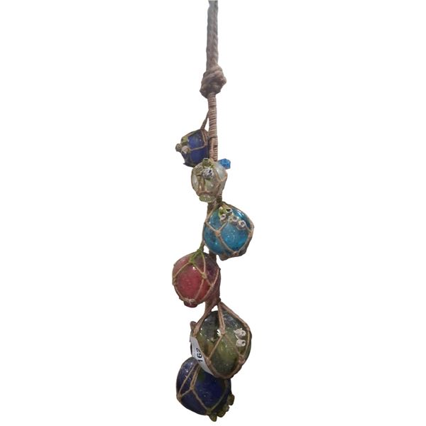 Collection of Japanese fishing floats, largest approx 4" dia