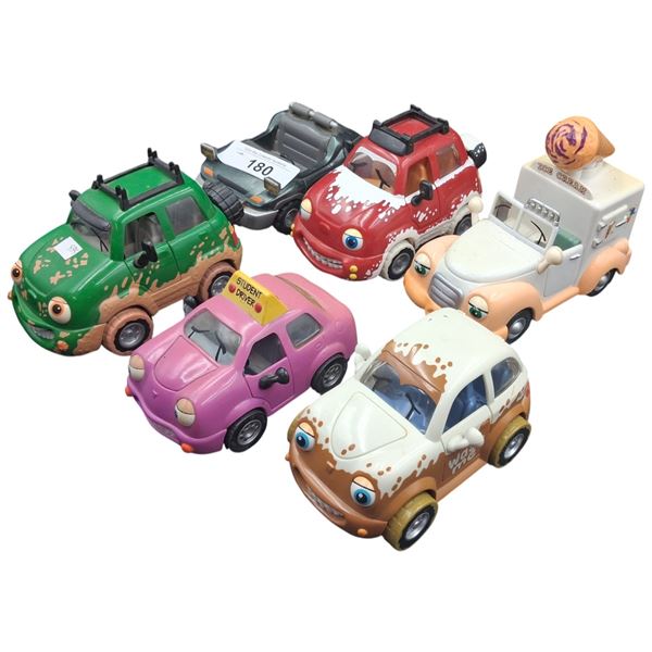 6 collectable Chevron  Cars 6" ea