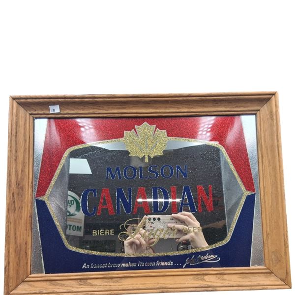 Vintage Molson Canadian bar mirror 18"x13.5"
