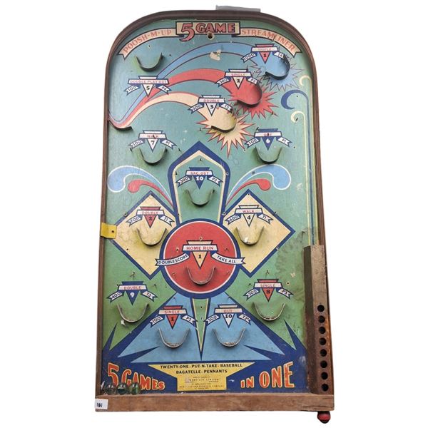 1930s Bagatelle game 23"x12"