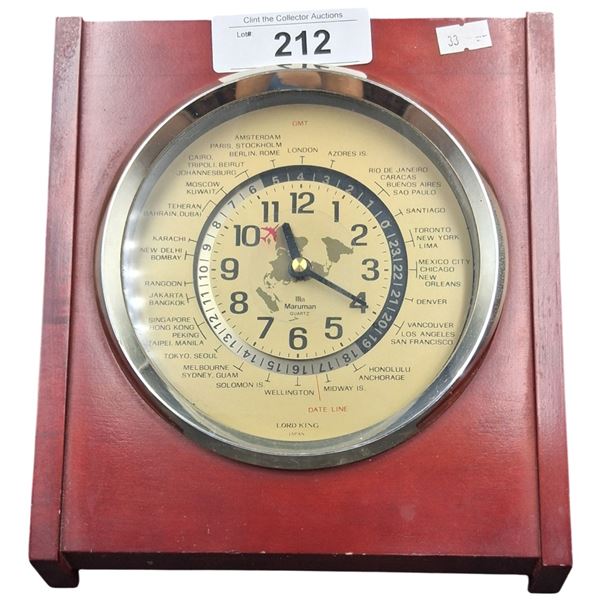 Very unique world time zone clock 9"x8"