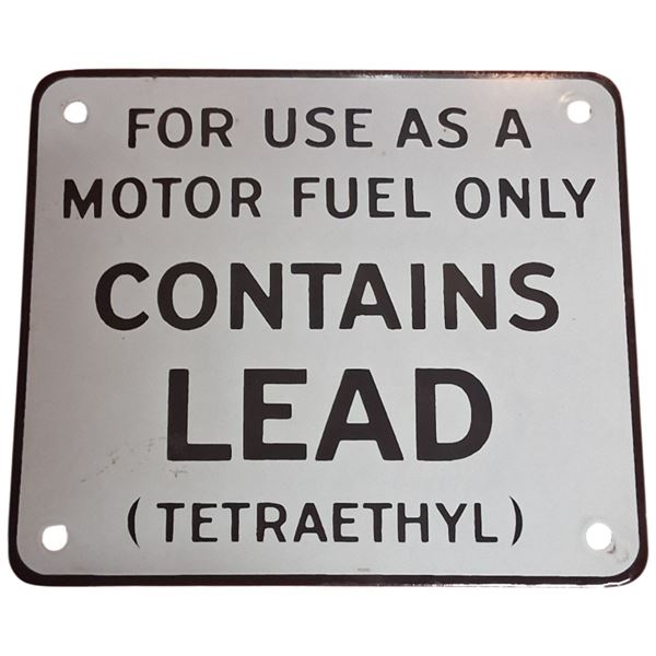 Porcelain Motor Fuel Only sign, likely reproduction 7"x6"
