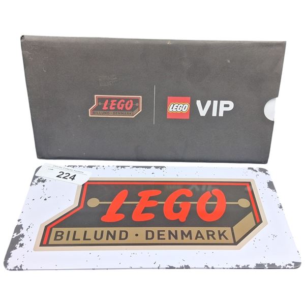 Vintage tin Lego sign with sleeve 11"x6"