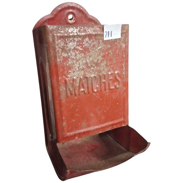 Vintage metal match dispenser 5"