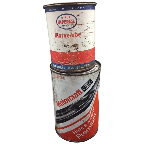 2 vintage tins with lids