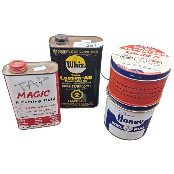 4 vintage tins
