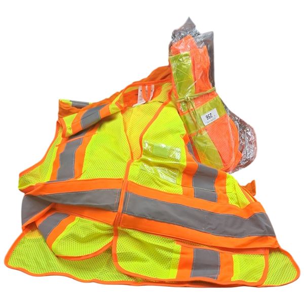 Approx 10 brand new safety vests