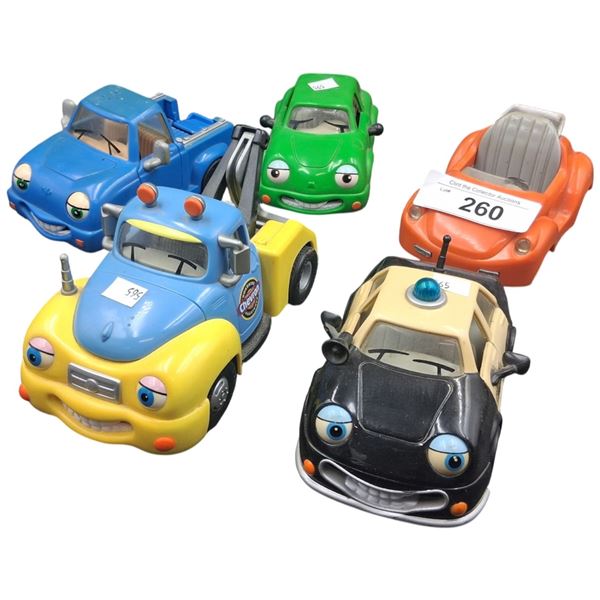 5 vintage Chevron cars