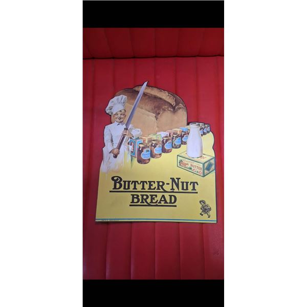 Vintage cardboard butternut bread ad 13"x10"