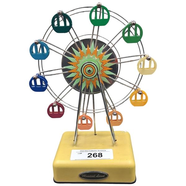 Vintage metal Ferris wheel, plays music, 10"