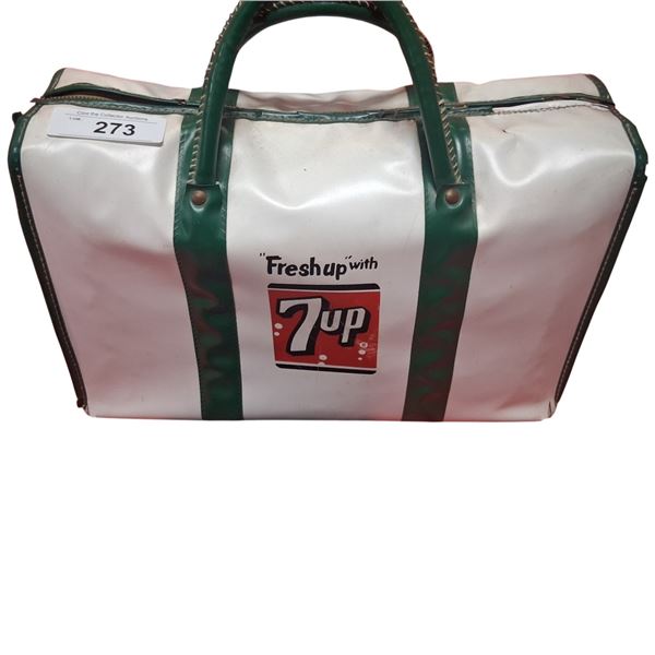 Vintage 7up vinyl duffle bag 15"
