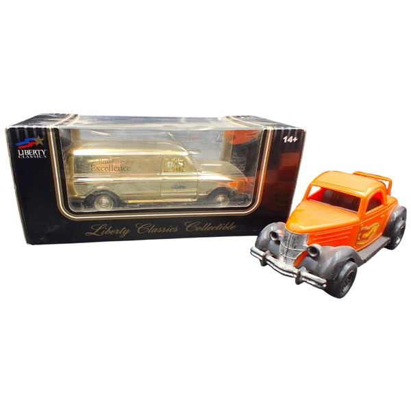 NIB Chevy panel truck box is 10" & 36 Ford coupe hot rod toy 7"