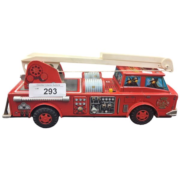 Vintage tin fire truck Made in Japan, 17"