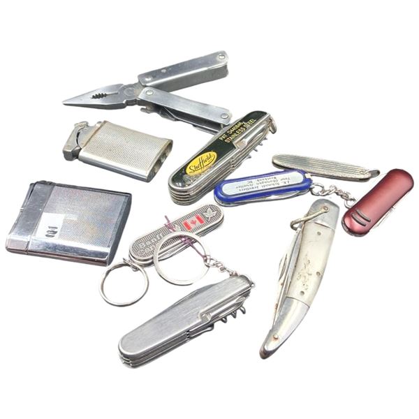 Collection of vintage knives & lighters