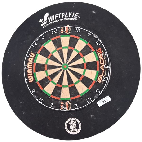Vintage National Darts Federation Of Canada dart board 17" dia