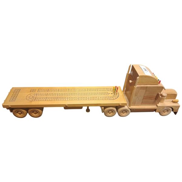 Lovely wooden tractor trailer truck crib board 27"