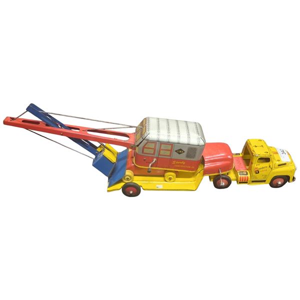 40s/50s Wyandotte truck and trailer combo with matching steam shovel, lovely condition, rare, 31" ov