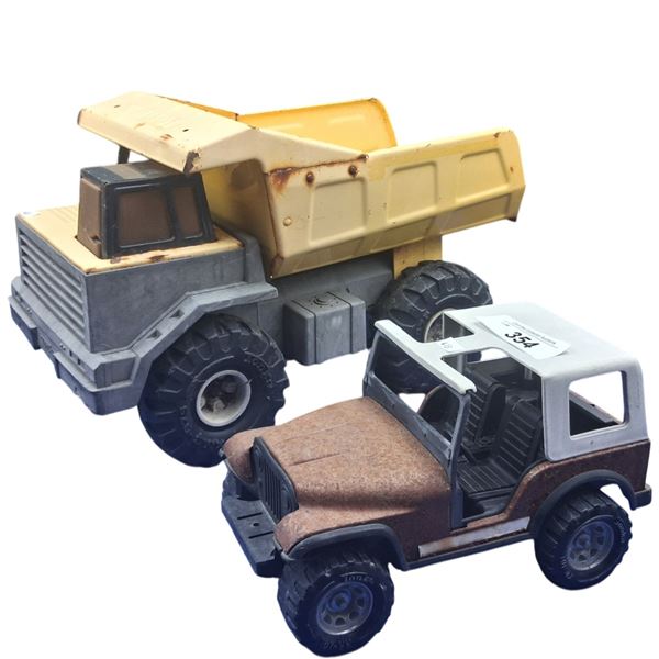 2 Vintage Tonka trucks, 16" & 10"