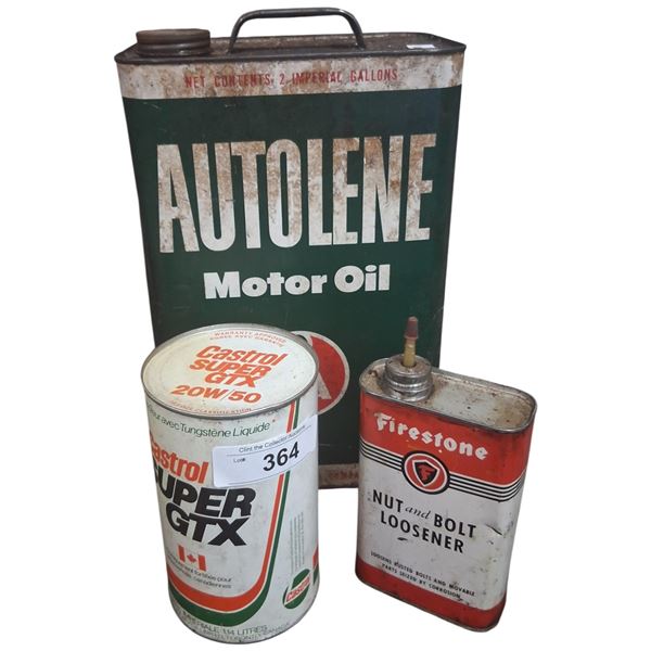 3 vintage oil tins
