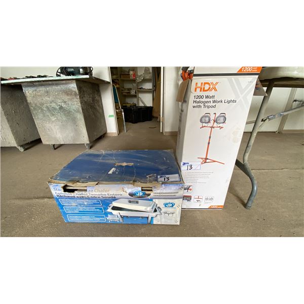 HDX WORKLIGHTS & JOHNSON ROSE CHAFER DISH