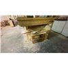 Image 2 : WOODEN SHOP TABLE WITH ASSORTED WOOD PIECES APPROX 97"L X 50"D X 39"H *CONTENTS ON TOP OF TABLE NOT
