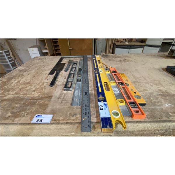 GROUP OF ASSORTED LEVELS & MEASURING TOOLS