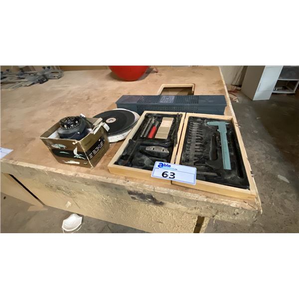 GROUP OF ASSORTED ITEMS- CUTTING DISCS, BOAT COMPASS, LED DRIVER, PRECISION CUTTING SET