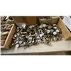 Image 4 : LARGE GROUP OF ASSORTED HARDWARE & GREY PLASTIC FOLDING TABLE