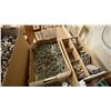 Image 5 : LARGE GROUP OF ASSORTED HARDWARE & GREY PLASTIC FOLDING TABLE