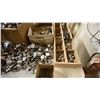 Image 6 : LARGE GROUP OF ASSORTED HARDWARE & GREY PLASTIC FOLDING TABLE