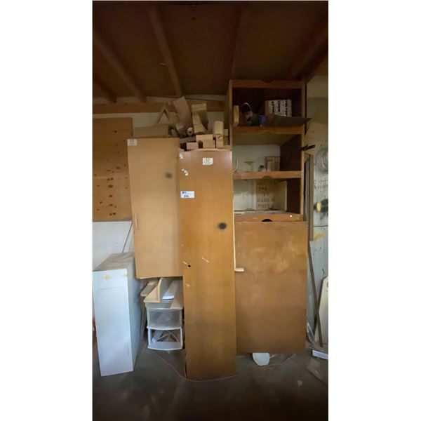 2 CABINETS WITH ASSORTED WOOD VENEER EDGEBANDING