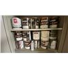 Image 2 : METAL 2 DOOR CONSUMABLES CABINET WITH ASSORTED PAINT CONTENTS