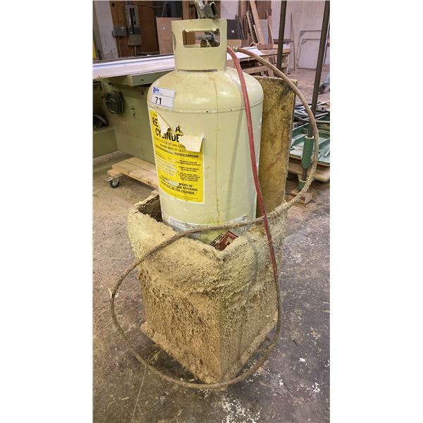 MOBILE TANK CART WITH LARGE TANK OF SPRAY ADHESIVE