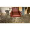 Image 2 : RED LEATHER ARM CHAIR & GROUP OF ASSORTED WOOD