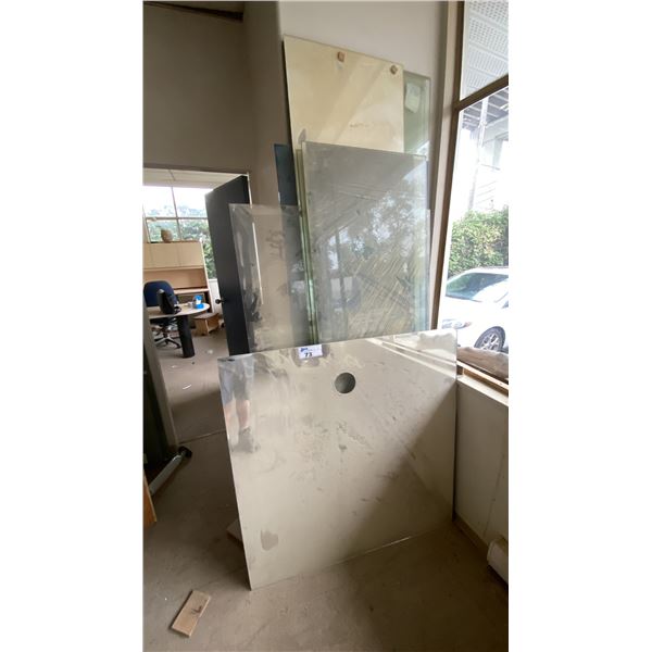 GROUP OF ASSORTED GLASS/MIRROR PANELS