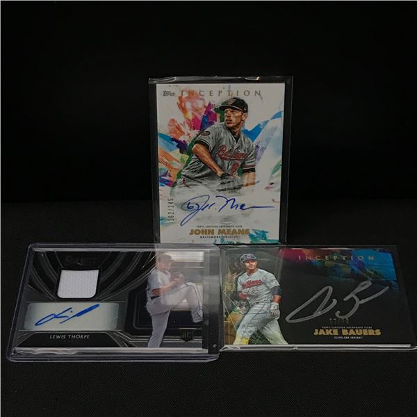 LOT OF 3 SIGNED PANINI INCEPTION BASEBALL CARDS
