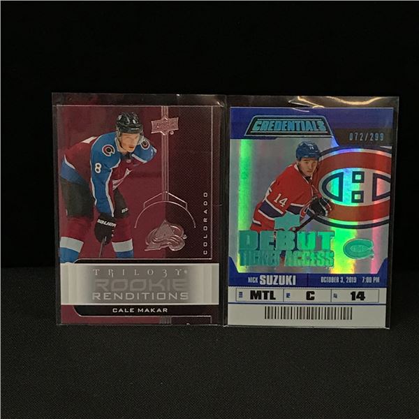 2019 UPPER DECK CALE MAKAR AND NICK SUZUK (72/299) ROOKIE CARD LOT