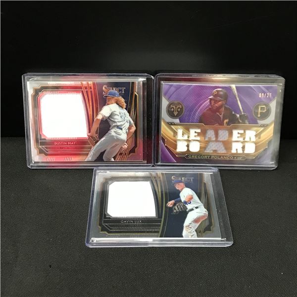 LOT OF 3 BASEBALL PATCH TRADING CARDS