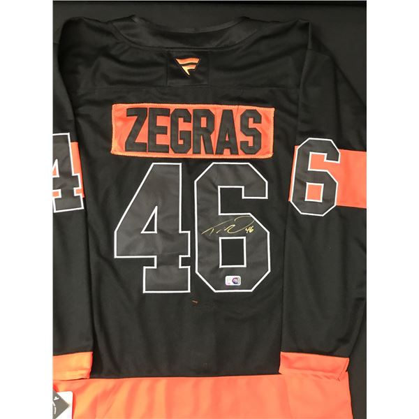 TREVOR ZEGRAS SIGNED PHILADELPHIA FLYERS CUSTOM JERSEY - ELITE COA