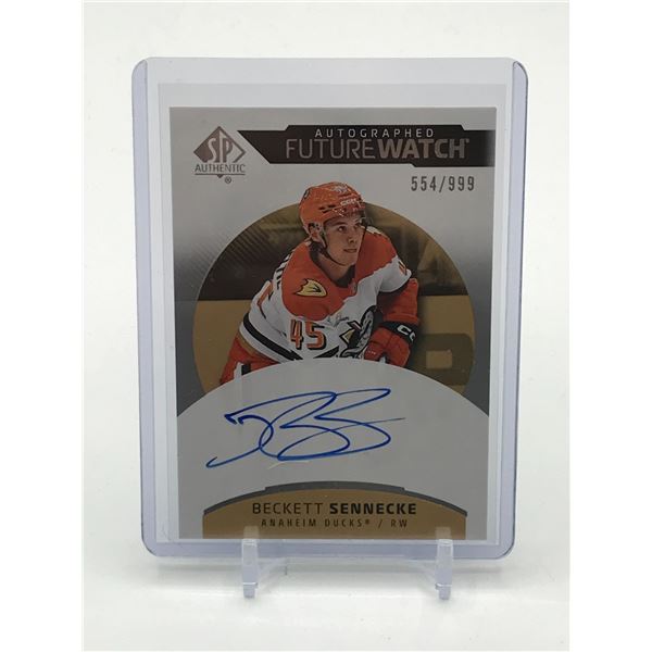 2025-26 UPPER DECK SP AUTHENTIC HOCKEY BECKETT SENNECKE FUTURE WATCH AUTO 554/999