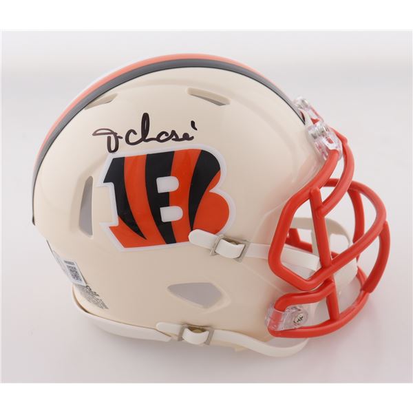 JA/MARR CHASE SIGNED CINCINATTI BENGALS MINI HELMET - BECKETT COA