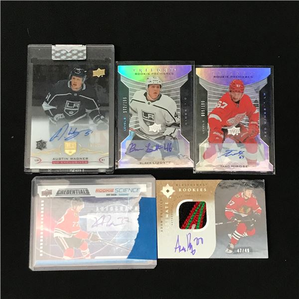 LOT OF 5 SIGNED HOCKEY TRADING CARDS