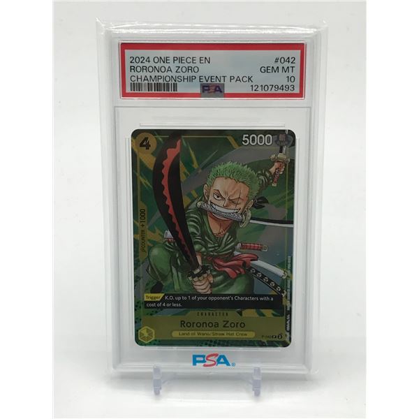 2024 ONE PIECE EN RORONOA ZOA CHAMPIONSHIP EVENT PACK TRADING CARD - PSA GRADE 10