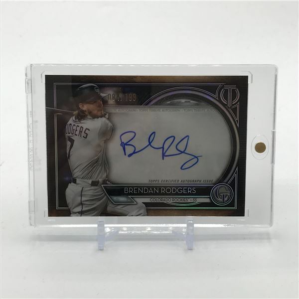 2020 TOPPS TRIBUTE BASEBALL BRENDAN RODGERS SIGNED TRADING CARD 84/199