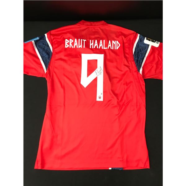 BRAUT HAALAND SIGNED NORWAY SOCCER JERSEY - BECKETT COA