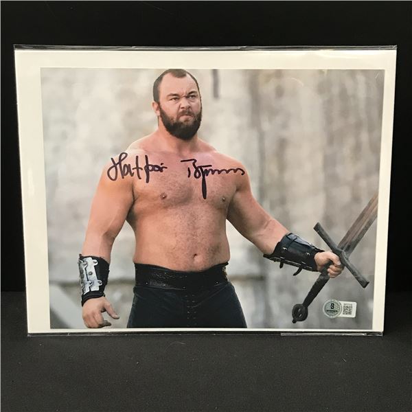 HAFPOR JULIUS BJORNSSON SIGNED GAME OF THRONES 8X10 - BECKETT COA