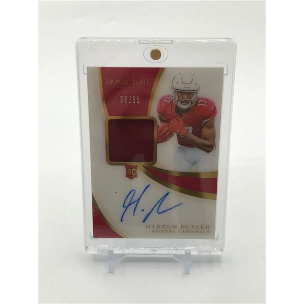 2019 PANINI IMMACULATE COLLECTION FOOTBALL HAKEEM BUTLER SIGNED PATCH ROOKIE TRADING CARD 06/99